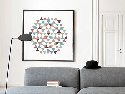 Art print abstract art design digital fineart hexagon illustration modern poster print triangle vector