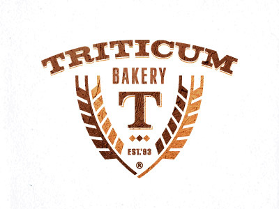 Triticum bakery bakery crest design ear letter logo old t triticum unused wheat