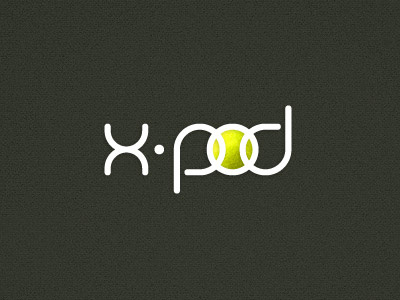 X-pod ball design geometric lettering logo negative space negative space tennis typography unused