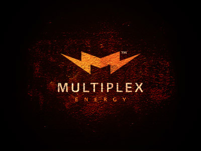 Multiplex energy bolt design energy letter lightning logo m