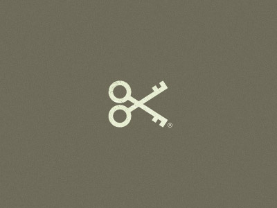 Cutkey carve cut design key logo mark scissors