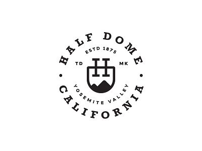 Half Dome california circle climbing crest design journey logo logotype monogram mountain travel