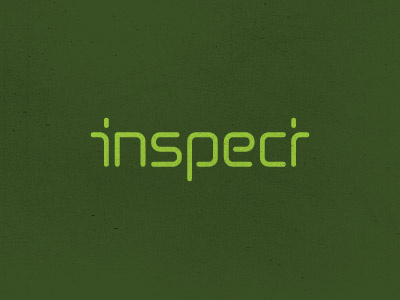 Inspect design geometric inspect lettering logo practic typography unused