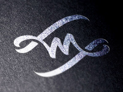 M-W brush calligraphy design flag logo m monogram w