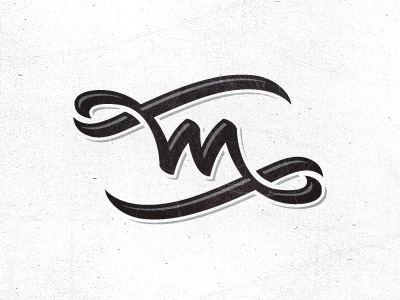 M-W 2 brush calligraphy design flag logo m monogram unused w