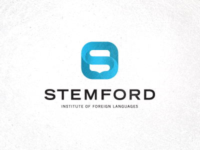 Stemford design foreign institute language logo maked in s shield unused