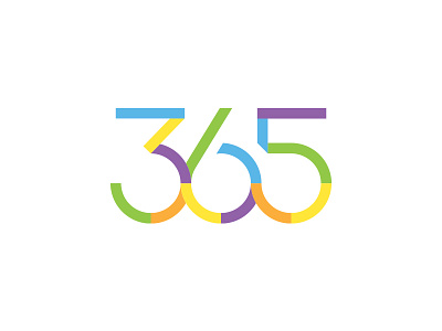 365 365 break circle colorfull custom font design gap lettering logo number round typography