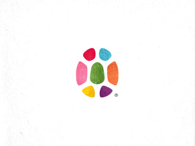 Turtle unused children color negative space design mark logo round turtle shell egg