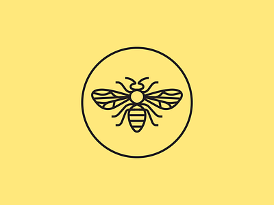 Bee mark bee branding circle design honey icon illustration line logo mark round