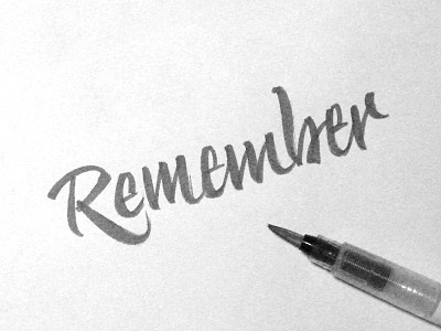 Remember brush brush pen calligraphy design lettering logo practic