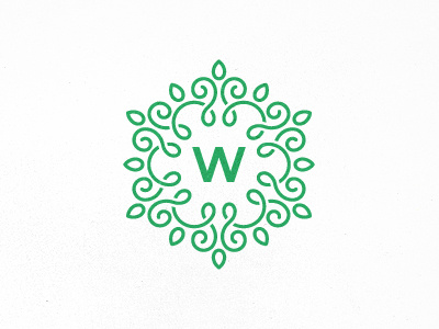 Welwer unused boutique design logo crest tracery flower w letter