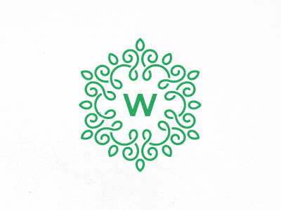 Welwer boutique crest design flower letter logo tracery unused w
