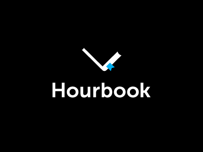 Hourbook application arrow book bookmark check clock design hour invoice logo mark tick time watch web