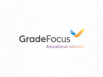 GradeFocus check custom font design education font gradient lettering logo online solution test testing tick typeface typography