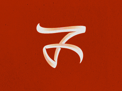 Seven 7 brush calligraphy design logo mark number seven shadow typography unused
