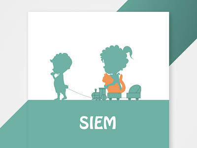 A birth announcement for Siem birth birth announcement card design illustration illustrator rugby silhouette sketch