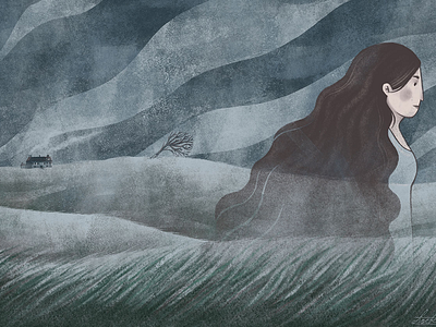 Wuthering Heights book illustration editorial illustration procreate scenery self initiated work wuthering heights