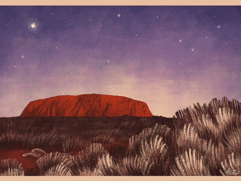 Uluru childrens illustration folklore australia uluru editorial illustration illustration