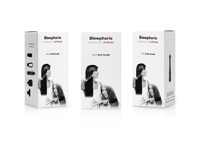 Blewphoria Professional Airstyler Hair Dryer Box Package Design box packaging hair dryer label design product packaging professional