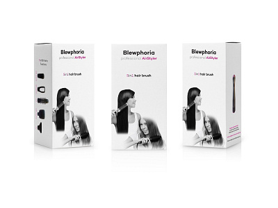 Blewphoria Professional Airstyler Hair Dryer Box Package Design