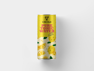 Tonic Water can design with lemon can can design design graphic design label design product packaging