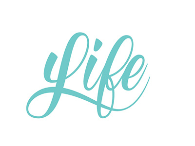 Life script lettering life