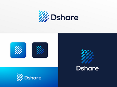 Dshare logo app branding design flat icon logo minimal typography vector website