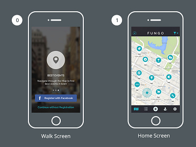 Fungo App app design events fungo ios ui ux