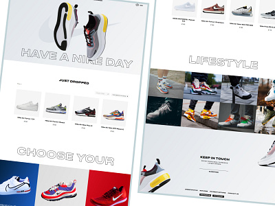 Sneakers Minimalistic Web Shop Design design e comerce minimal nike air typography ui web website design