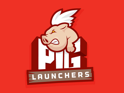 Pig Launchers animal football logo mascot pig sports team