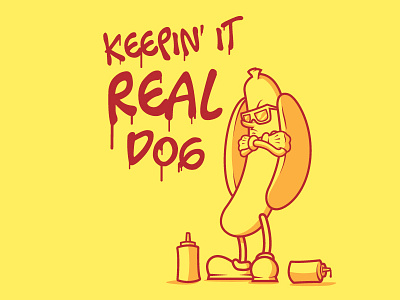 Raw Dog food graffiti humor illustration print design