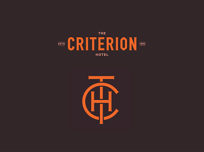The Criterion Hotel bespoke branding design graphic design hotel icon illustration logo monogram pub traditional typography vector vintage
