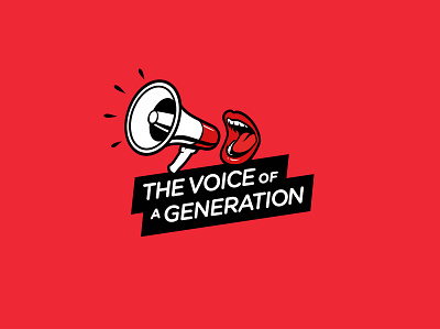 The Voice of a Generation branding design graphic design icon illustration lips logo megaphone mouth typography vector