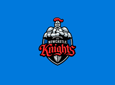 Newcastle Knights blackletter custom football graphic icon illustration knight logo logodesign mascot newcastle nrl sport type typography