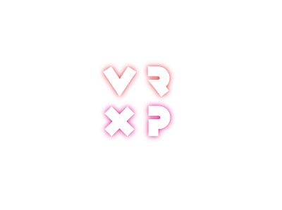 VR XP Virtual Reality Studio design gaming glow graphic graphicdesign lockup logo logo design minimal square virtual reality vr white wordmark