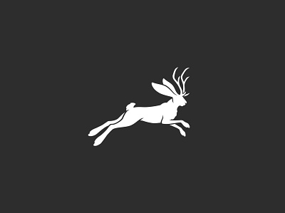 The Hop factory antlers bespoke branding design graphic graphic design hopping icon illustration jackalope jackrabbit jumping leaping logo logo design mythical rabbit symbol vector