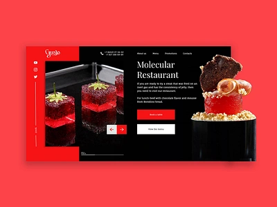 Molecular restaurant design landing page restaurant