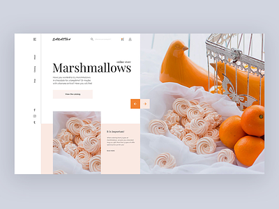 Sweets delicious landing page marshmallow sweets ui ux