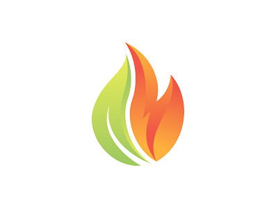 Fire and leaf nature logo abstract concept design eco ecology element energy fire flame icon illustration leaf logo natural nature plant sign symbol vector water