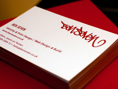 Introducing ben seven business cards colorplan duplex gf smith letterpress personal red stationery white