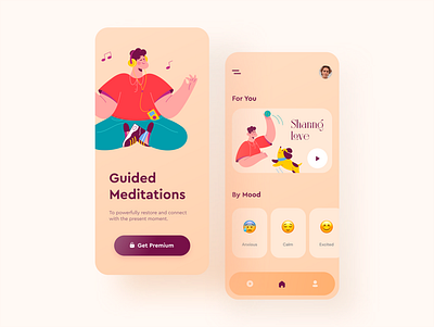 Guided Meditations App app design innovate mobile mobile app mobile app design mobile design ui ux