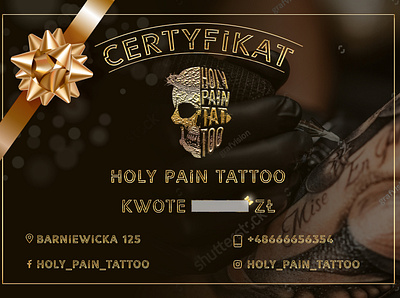 Gift certificate for a tattoo parlor design graphic design illustration typography