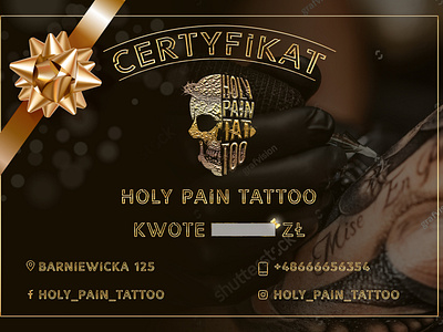 Gift certificate for a tattoo parlor