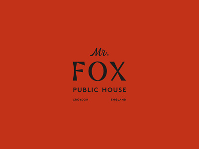 Mr Fox Logotype Lockup bar branding design design inspiration illustration logo logo design logotype london restaurant typography
