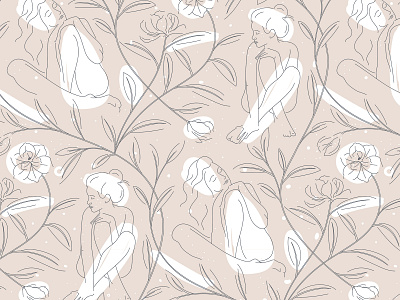 Сollection of patterns and graphic elements "féminité" delicate design female feminine flat flower illustration illustrator ornament pattern seamless ui vector