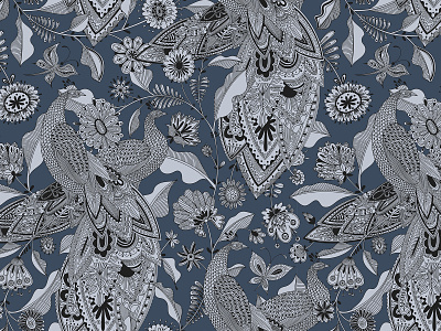 semless patterns collection "FROST GARDEN" design flat flower illustration illustrator ornament pattern seamless ui vector