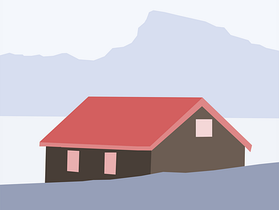 A house on a lake flat illustration inkscape vector art