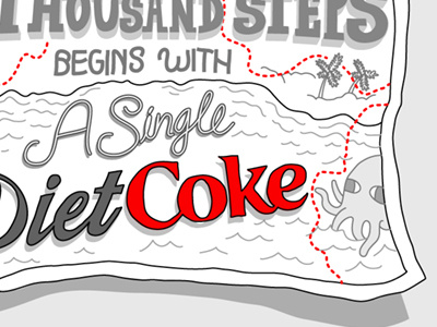 Diet Coke Map diet coke illustration map octopus