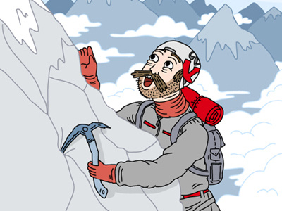 Mountain Climber Mustache climbing diet coke illustration mountain mustache