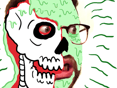 Working on Halloween stuff gross halloween illustration skull zombie